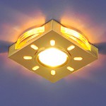 Встраиваемый светильник со светодиодами 1051 золото / желтая подсветка (GD/YL/Led)