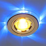 2060/2 GD/LED/BL (золото / синий) — Встраиваемый светильник с синей подсветкой для подвесных, реечных, натяжных потолков