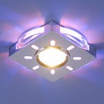 1051 хром / синяя подсветка (CH/BL/Led) — Встраиваемый светильник со светодиодами