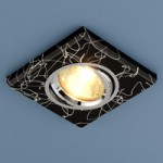 2080 BK/SL (черный/серебро) — Точечный светильник квадратный